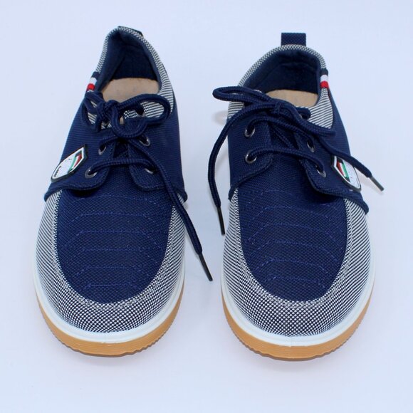 Fashion Sport Custom Pattern Blue Gray Canvas Shoes Lace Up NWOT - Picture 2 of 8